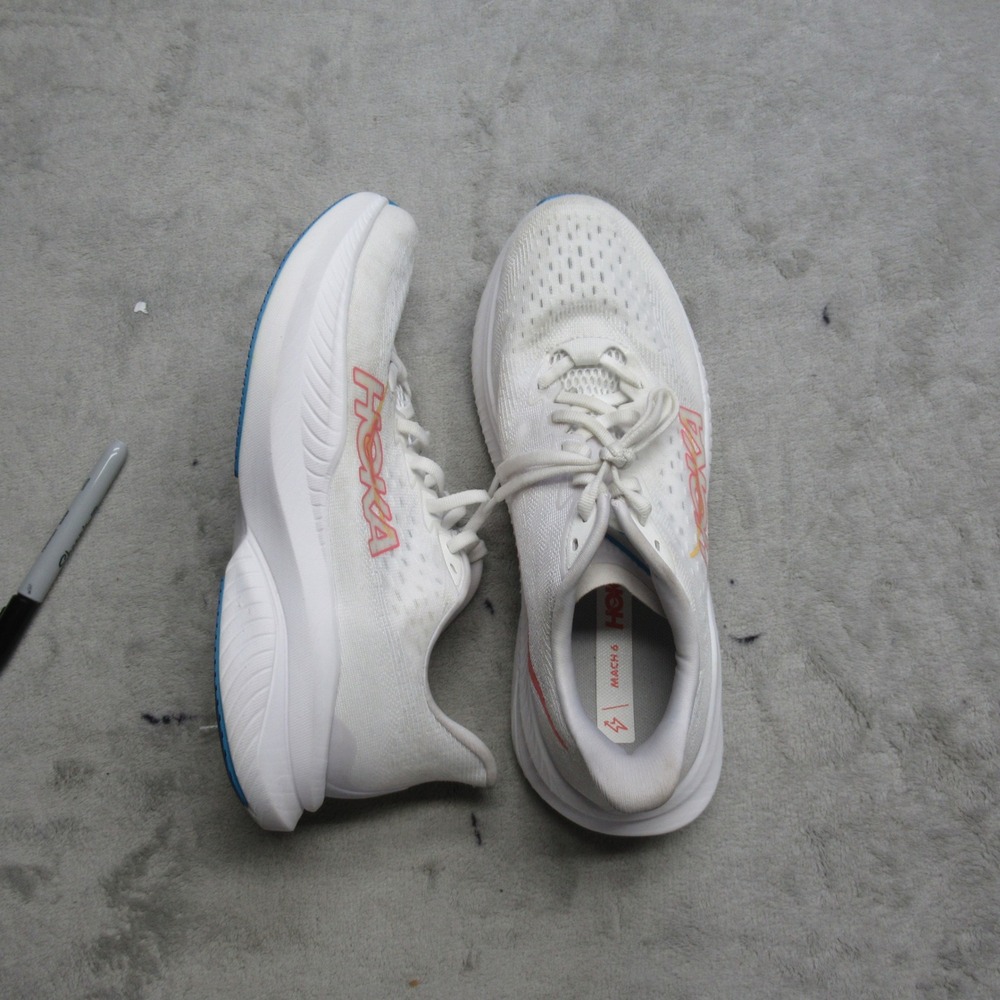 Hoka Womens Running Shoes 9.5 B White Mach 6 Chunky Lightweight Cushioned Active